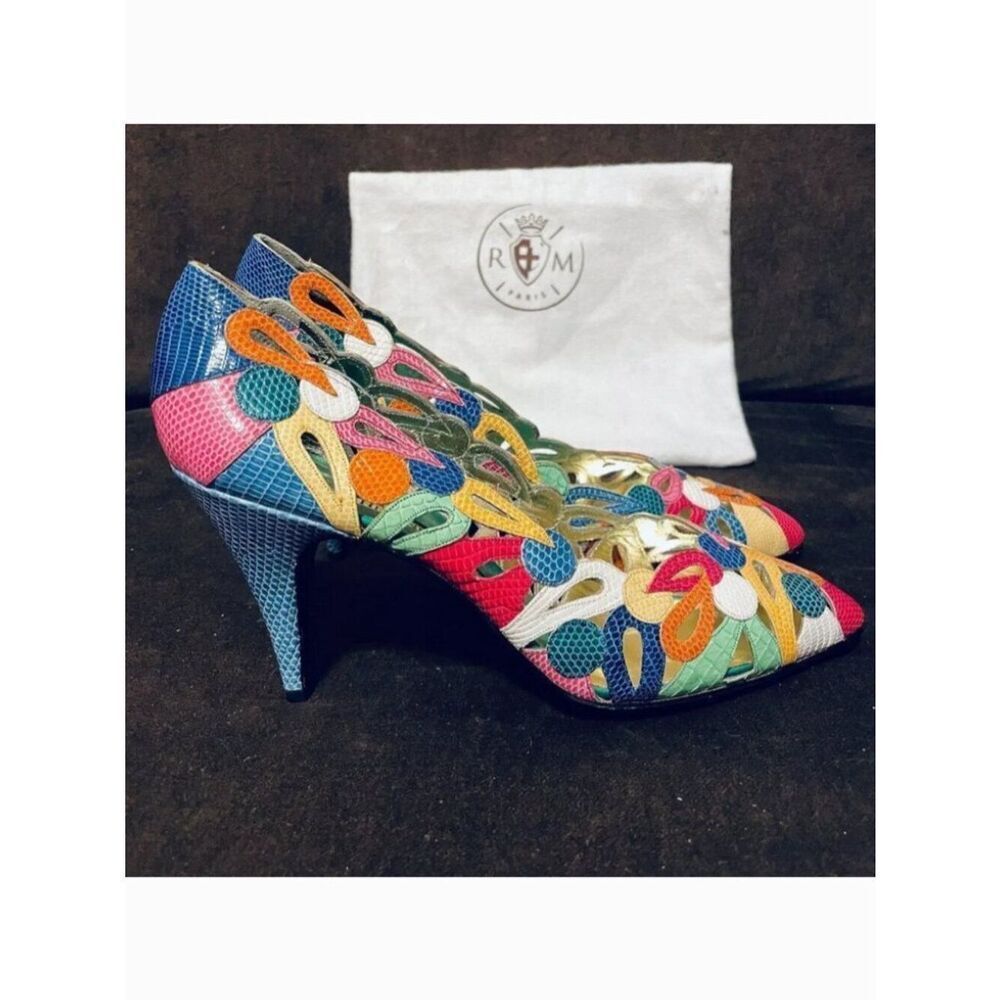 HELENE ARPELS COUTURE 9B Kaleidescope Colorful! SNAKESKIN & Leather 39 EUR
